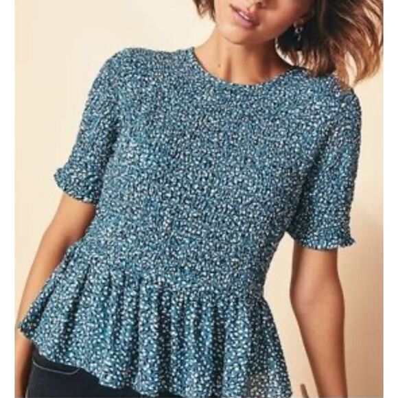 BUNDLE OF 2 - ANN TAYLOR Smocked Peplum Top, BANANA REPUBLIC FACTORY SilkyLuxe - Picture 9 of 15